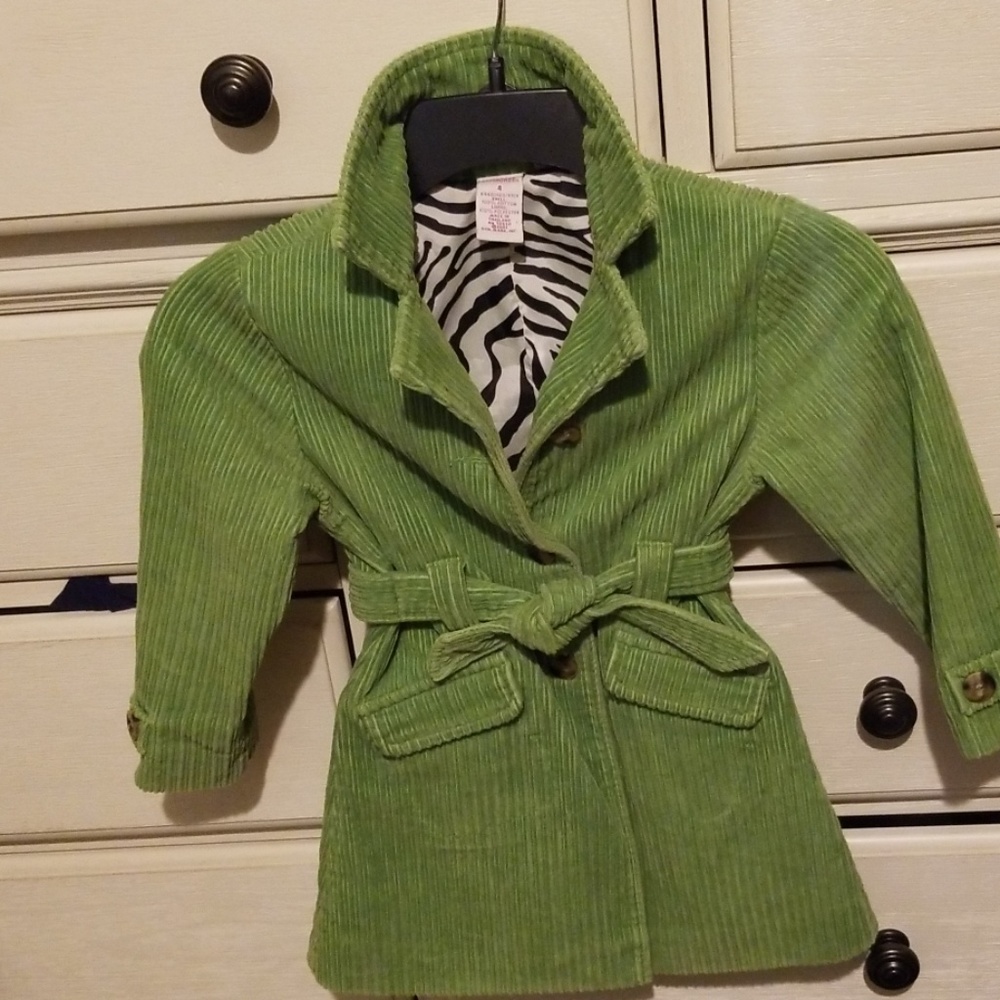 Girls Gymboree apple green cordoroy jacket